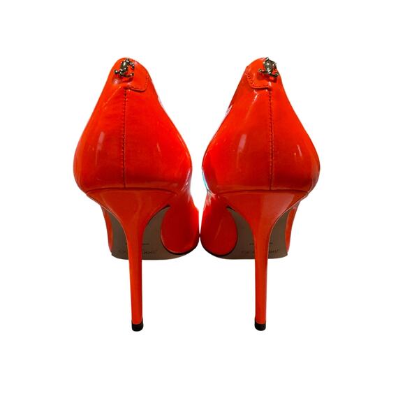 Jimmy Choo Love 100 Neon Orange Patent Leather Pumps Size 39 EU - Picture 10 of 12
